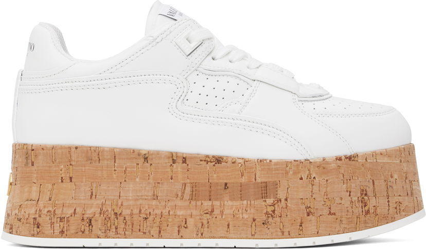 Tennarit ja kengät Valentino Valentino Garavani Freedots XL Calfskin & Cork Valkoinen | 6W2S0IG5NGG