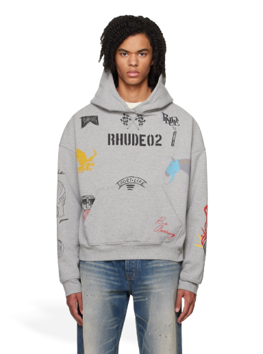 Huppari Rhude Scribble Hoodie Harmaa | RHFW23HO14489142