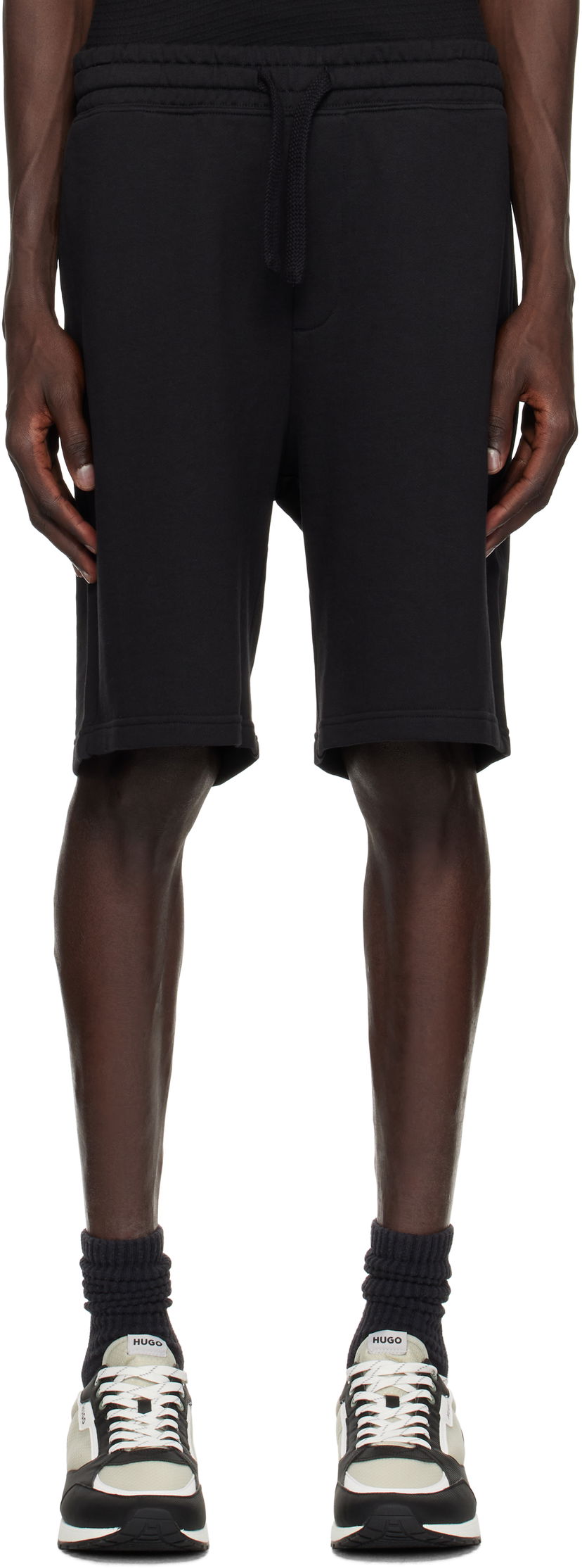 Shortsit BOSS Hugo Cotton-Terry Shorts Musta | 50530696