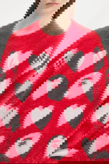 Villapaita BAPE A Bathing Ape I Love Bape Monogram Fuzzy Sweater Punainen | 1K80220006, 7