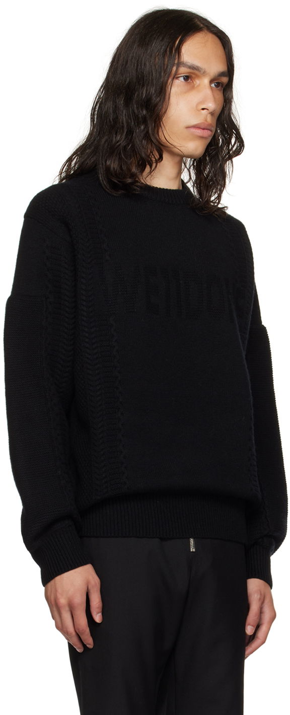 Villapaita We11done We11done Square Patch Sweater Musta | WD-KT3-23-643-U-BK, 1