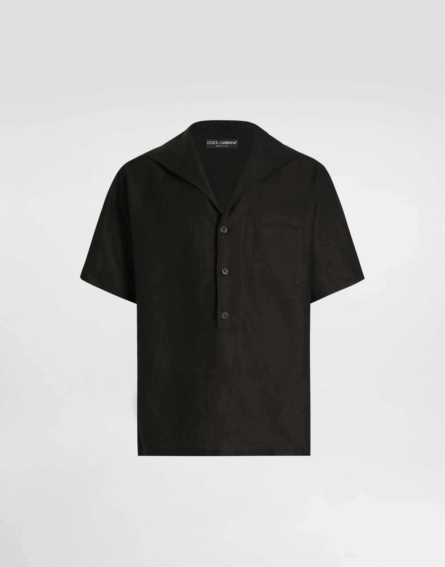 Paita Dolce & Gabbana Dolce & Gabbana Three-Button Linen Shirt Musta | G5NE3TFU4JBN0000, 0