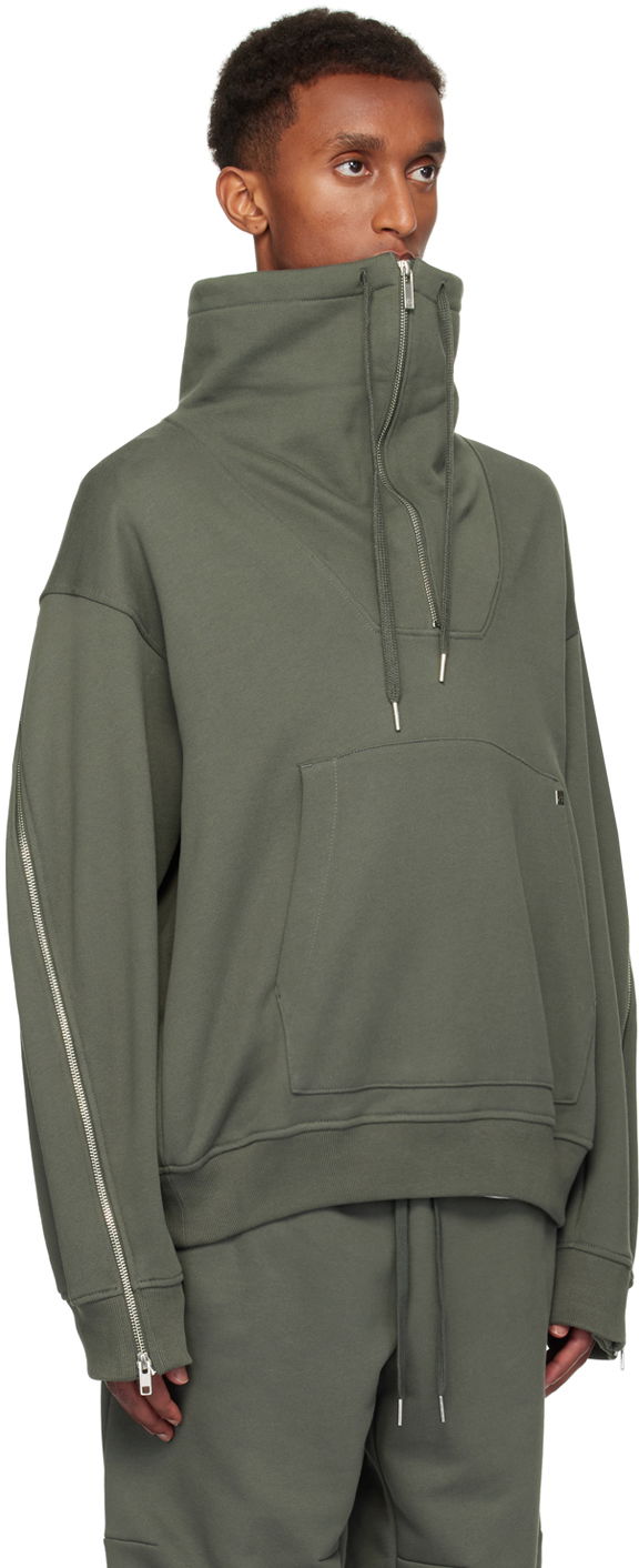 Huppari Helmut Lang Helmut Lang Suitcase Quarter-Zip Sweatshirt Vihreä | O06HM501, 1