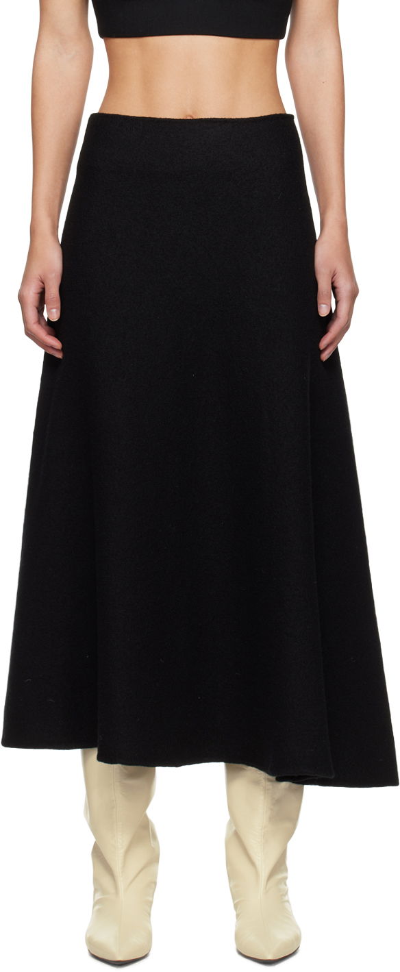 Hame Jil Sander Asymmetric Hem Midi Skirt Musta | J02MA0024_J14506