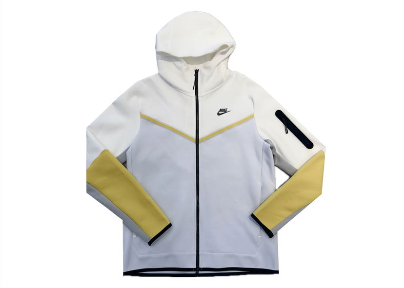 Huppari Nike Sportswear Tech Fleece Full Zip Hoodie White/Yellow/Baby Blue Harmaa | CU4489-102