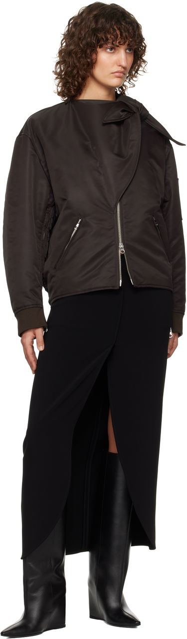 Bomber-takki Courrèges Courrèges Bow Collar Bomber Jacket Musta | 424CBL218NY0020, 3