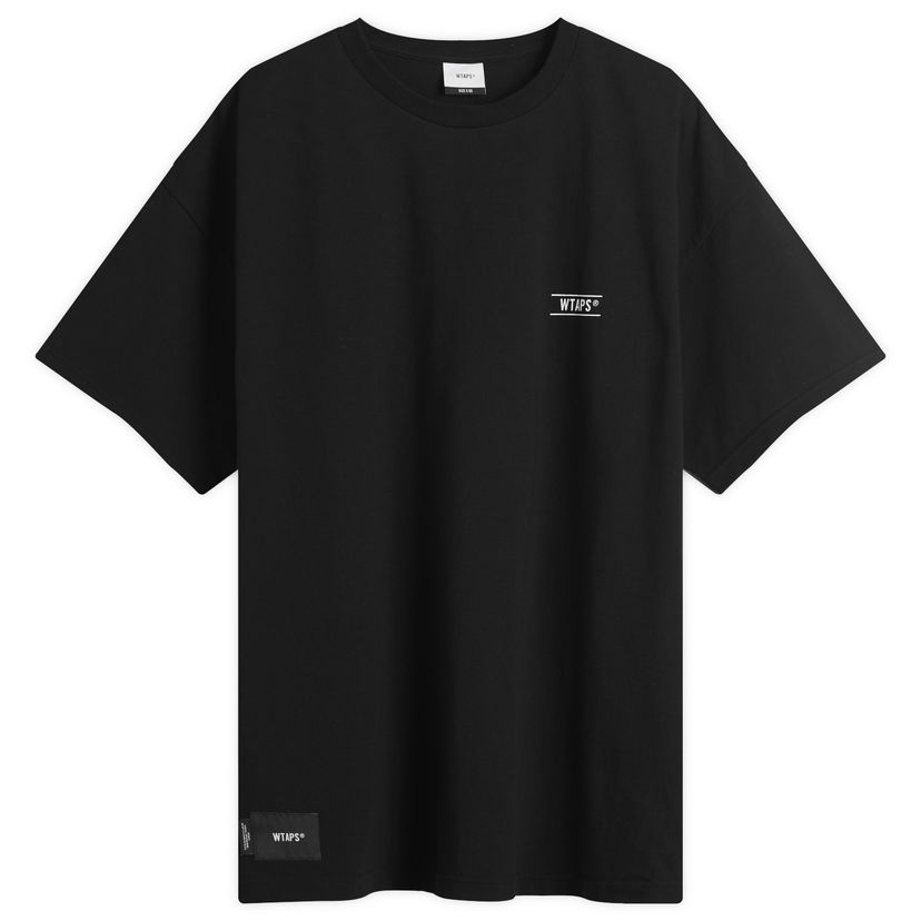 T-paita WTAPS Containing 02 Crewneck Short Sleeve T-Shirt Musta | 251ATDT-STM10S-BLK