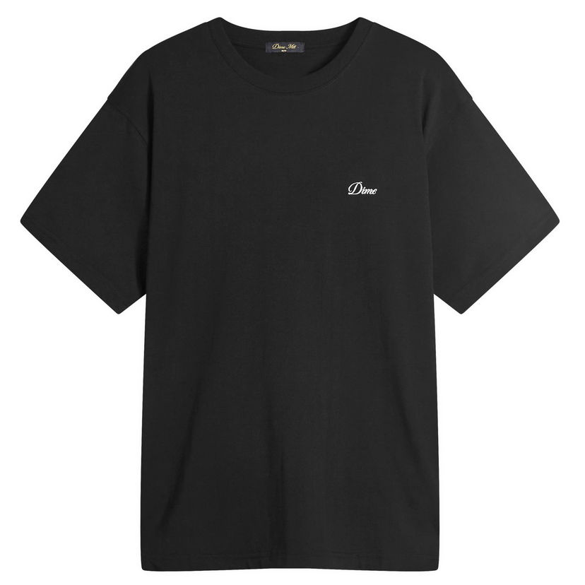 T-paita Dime Cursive Small Logo T-Shirt, Size Large Musta | DIMESU2539-BLK