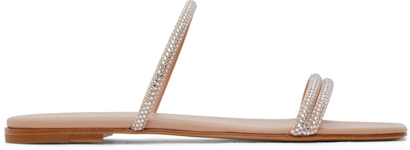Tennarit ja kengät Gianvito Rossi Cannes 05 Crystal Embellished Flat Sandals Beige | G16120.05CUO.XCN