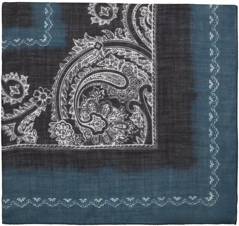 Huivi Acne Studios Printed Scarf Tummansininen | CA0266-