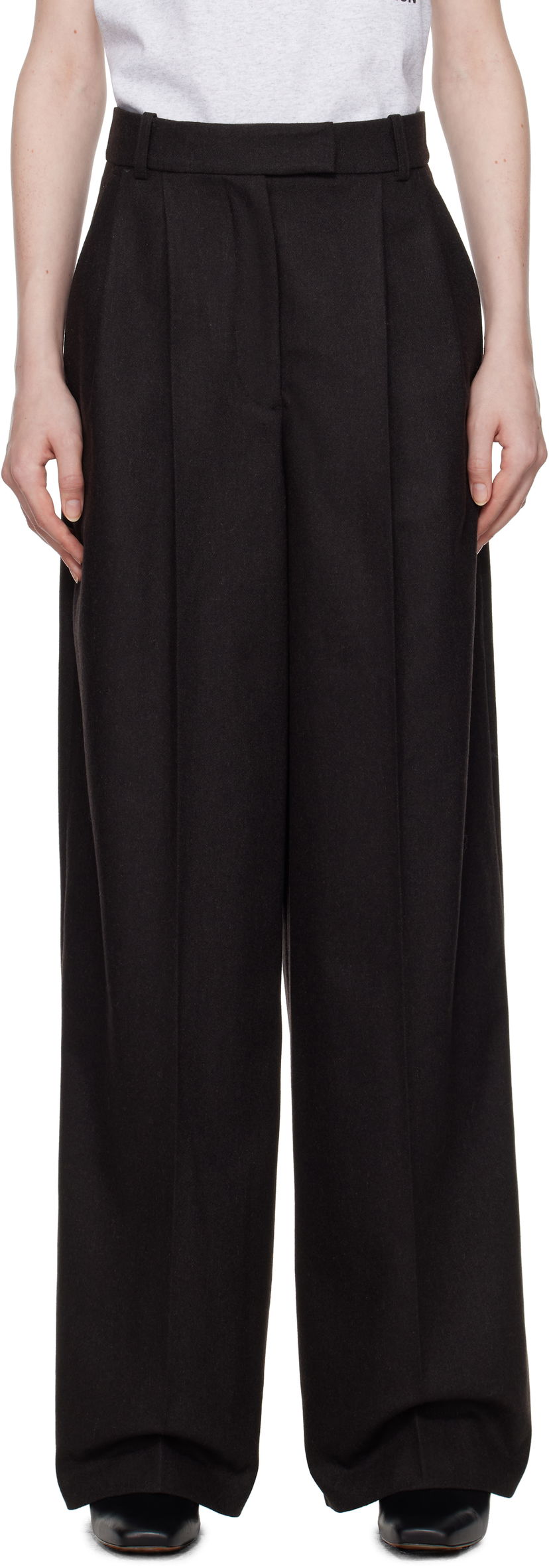 Housut A.P.C. Anastasia Barbieri Edition Valesca Wide Leg Trousers Musta | WOARX-F08481