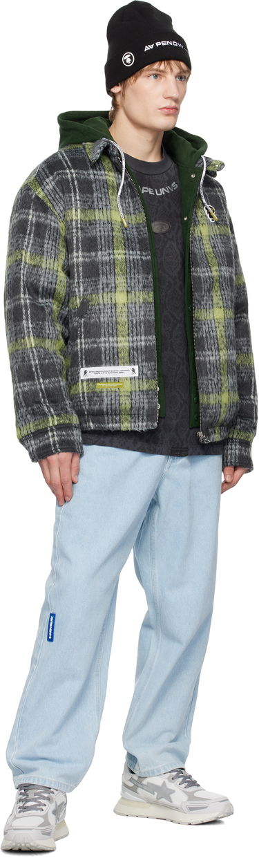 Bomber-takki AAPE by A Bathing Ape AAPE by A Bathing Ape Moonface Logo Check Hooded Jacket Monivärinen | AAPJKM7681XXNGYM, 3