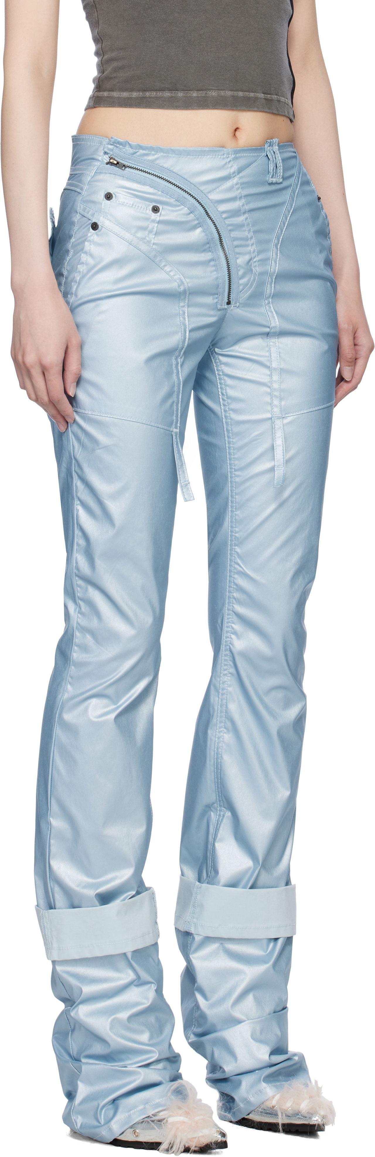 Housut Ottolinger Ottolinger Coated Open Back Trousers Sininen | 2217080203, 1