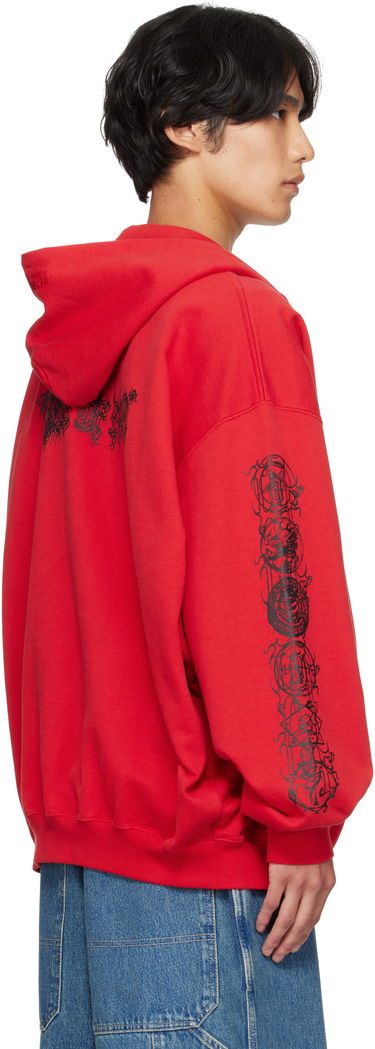 Huppari VETEMENTS Vetements Cradle of Filth Oversized Zip-Up Hoodie Punainen | UCF76ZU300R, 2