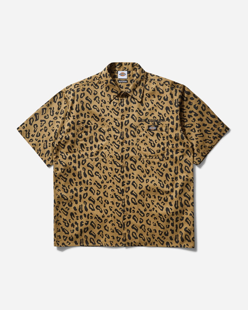 Paita WACKO MARIA Dickies Leopard Work Shirt Type-2 Ruskea | 25SS-WMS-DC02 LEOPARD