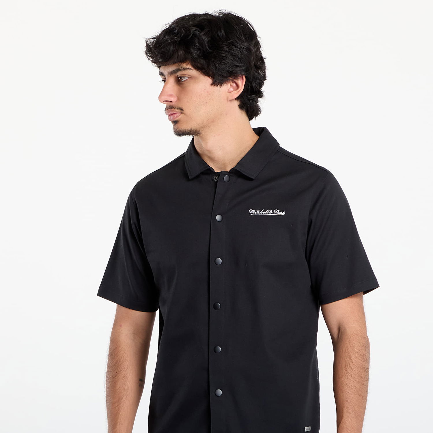 Paita Mitchell & Ness Mitchell & Ness Branded M&N SS Button Up Shirt Musta | TP9954-MNNBLCK, 1