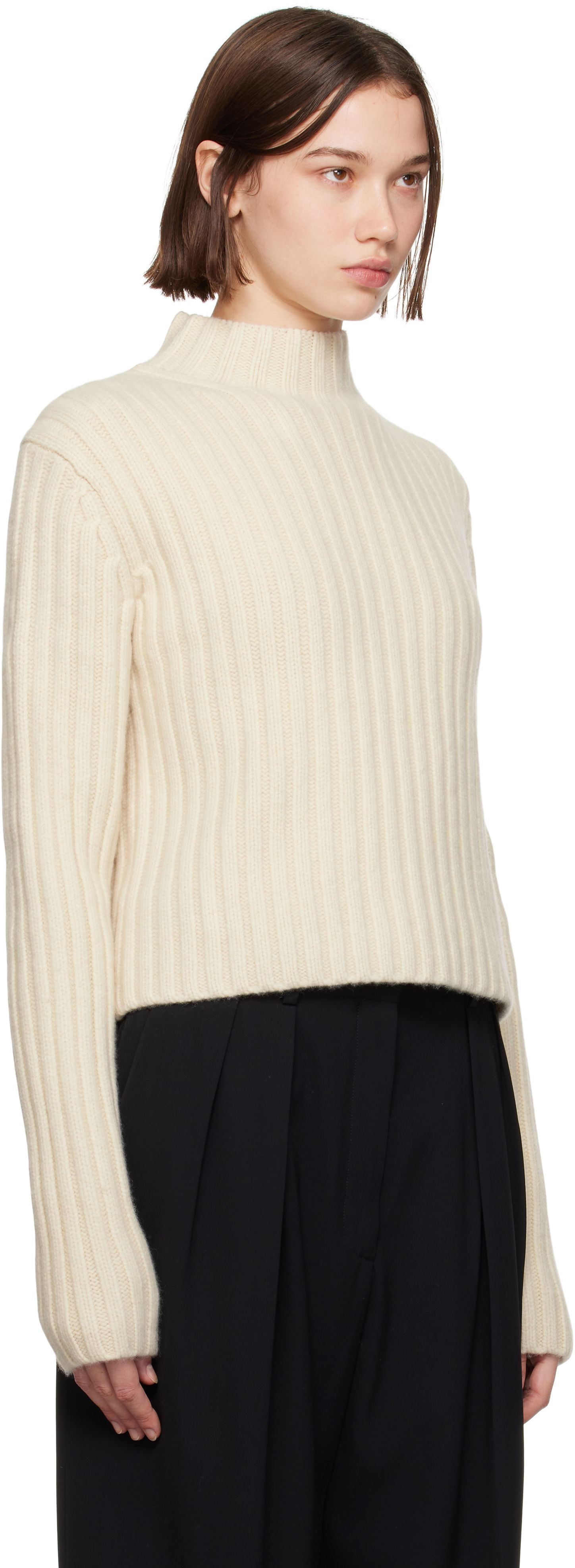 Villapaita TOTEME TOTEME Chunky Rib Knit Sweater Beige | 244-WRT0375-YA0004, 1