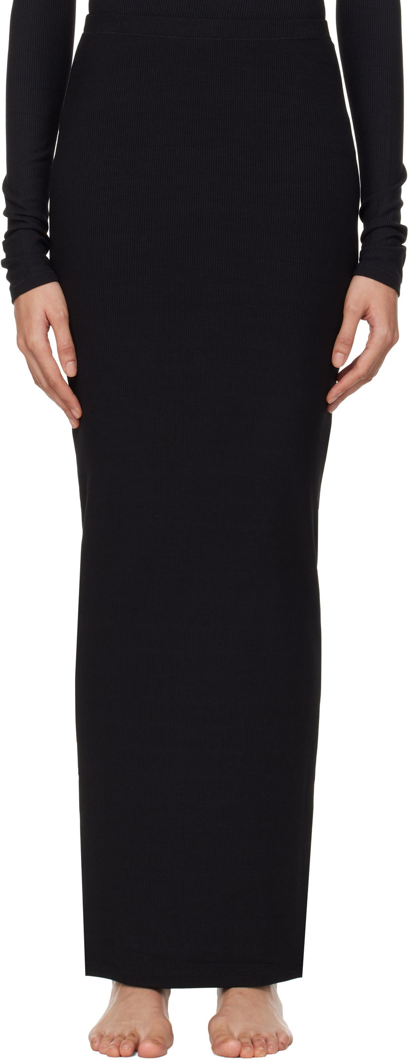 Hame SKIMS Soft Lounge Long Maxi Skirt Musta | BO-SKT-3492