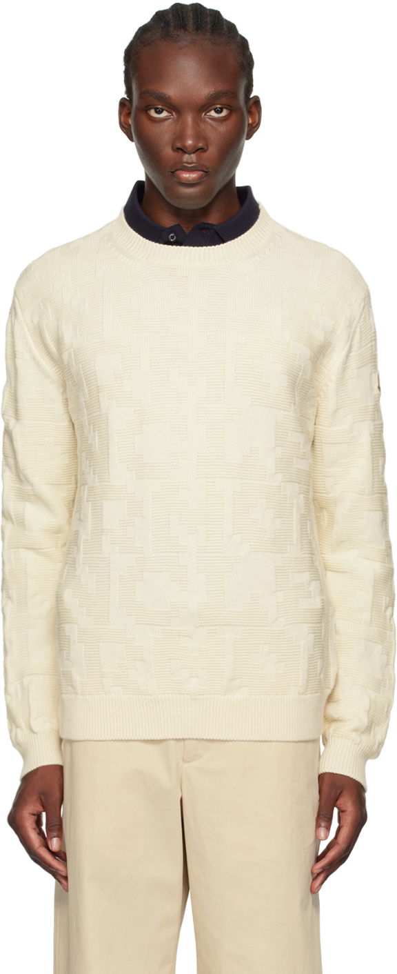 Villapaita Moncler Off-White Wool Sweater Beige | J20919C00006M1282