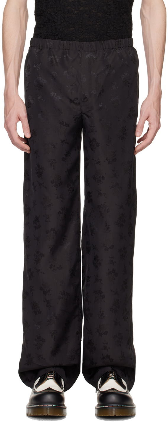 Housut Anna Sui Anna Sui Floral Jacquard Trousers Musta | M1023H41