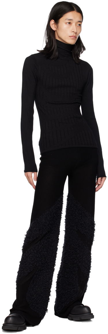 T-paita Dion Lee Fitted Ribbed Turtleneck Top Musta | C7104F22, 3
