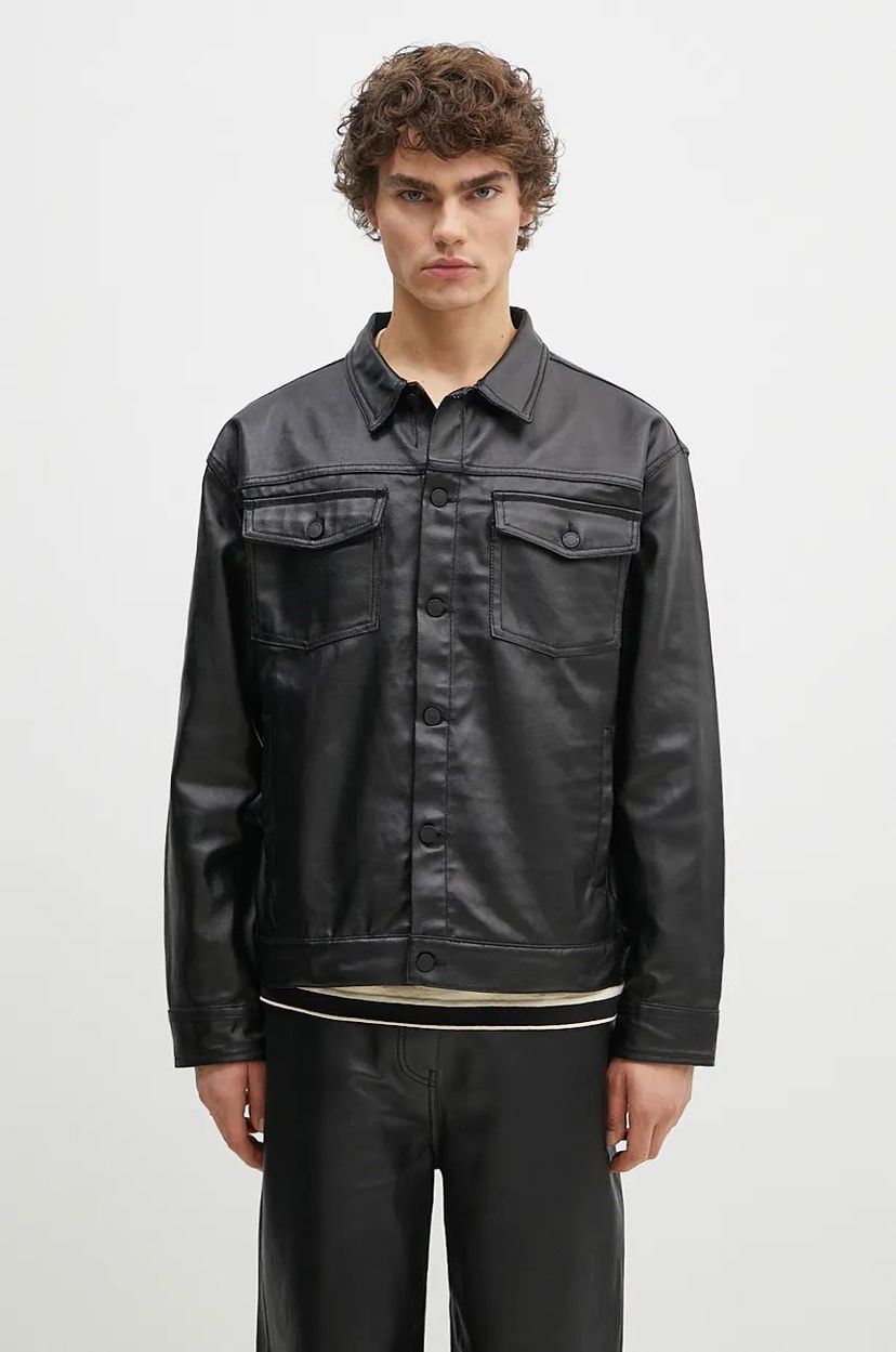 Takki Pleasures Trucker Jacket Musta | P24F040