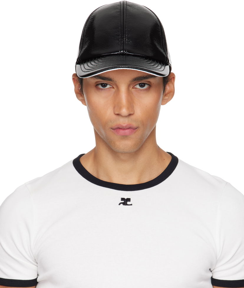 Korkki Courrèges Courrèges Reedition Vinyl Baseball Cap Musta | PERACT002VY0014