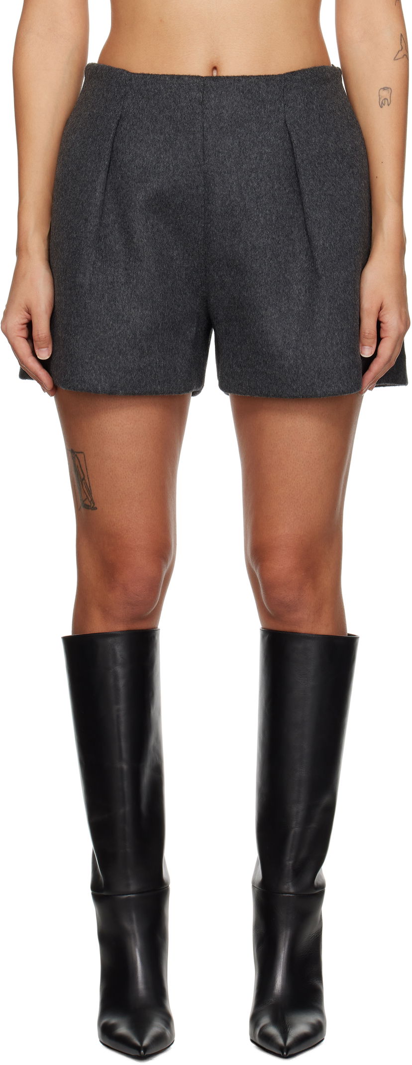 Shortsit Róhe Wool Mini Shorts Harmaa | 613-32-083