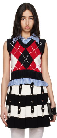Charles Jeffrey LOVERBOY Cropped Argyle Vest