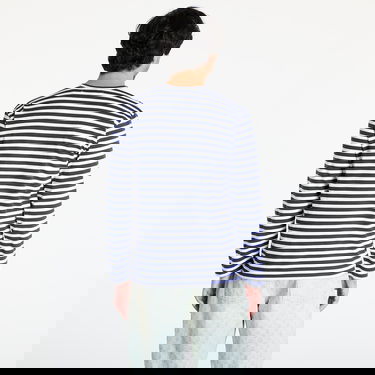 T-paita Comme des Garçons Comme des Garçons PLAY Stripe Emblem Long Sleeve Tee Tummansininen | AX-T806 NAVYxWHITE, 5