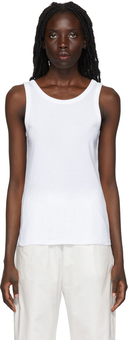 Tankkitoppi The Row Frankie Slim Tank Top Valkoinen | 3984-K233