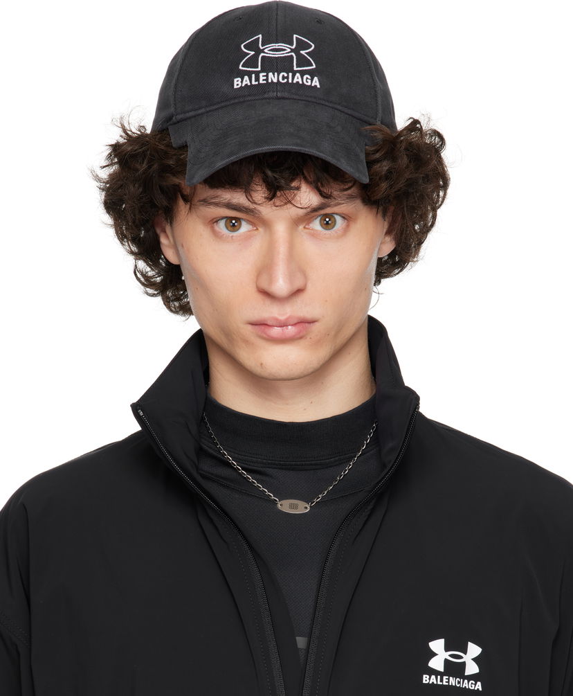 Korkki Balenciaga Under Armour Edition Washed Cap Musta | 807145410B2