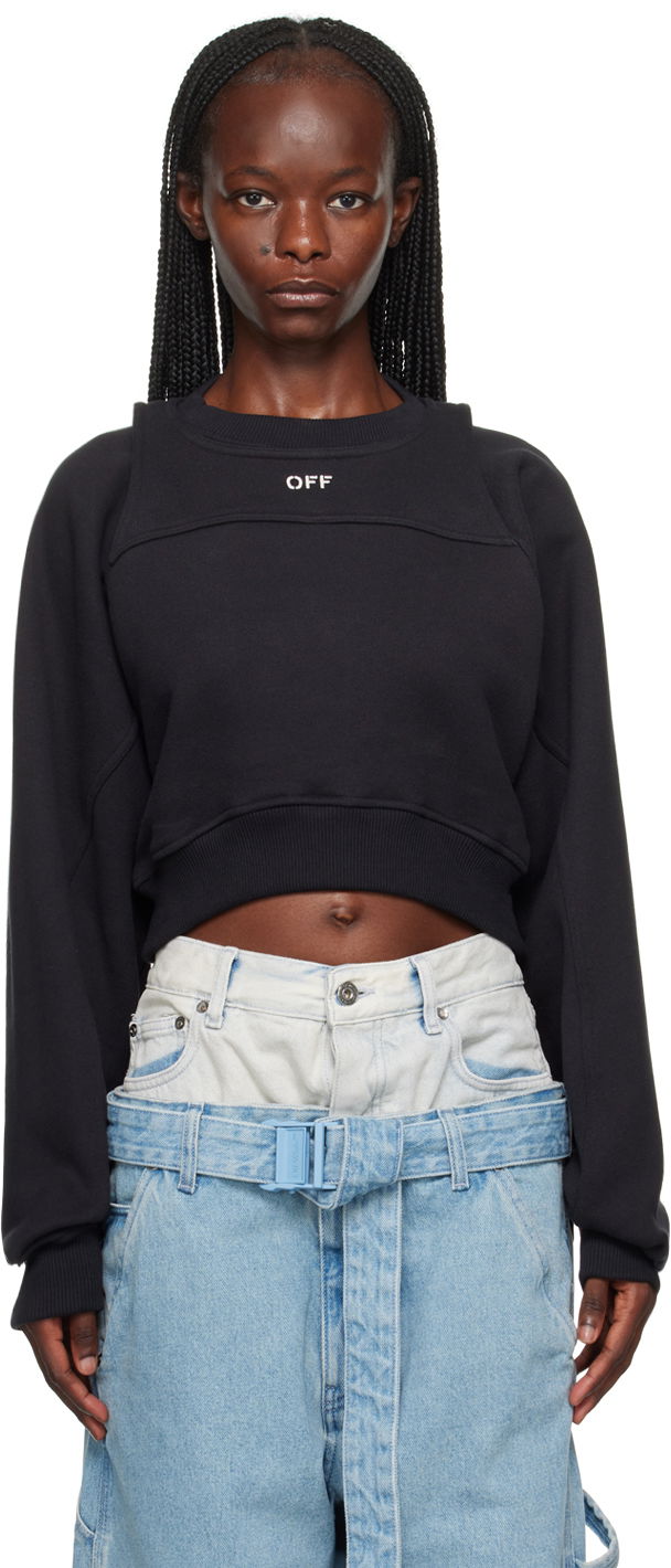 Huppari Off-White Black Layered Sweatshirt Musta | OWBA071F23JER0011001