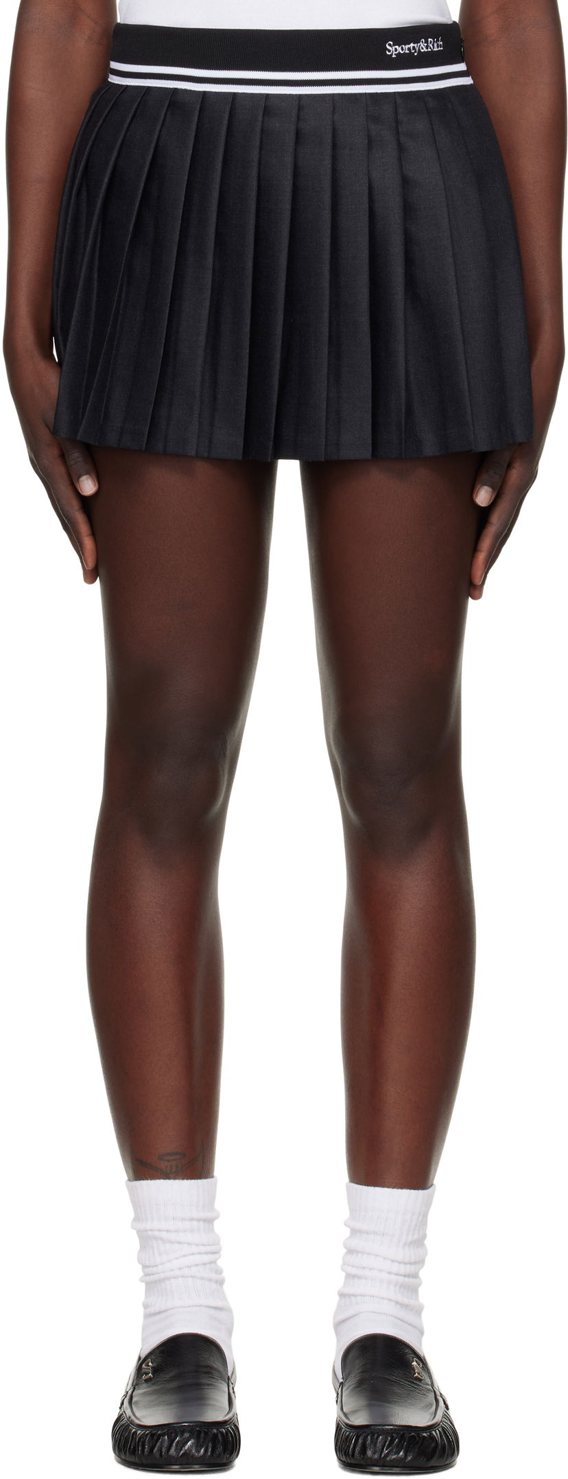 Hame Sporty & Rich Abigail Pleated Miniskirt Musta | SK012506300GY16