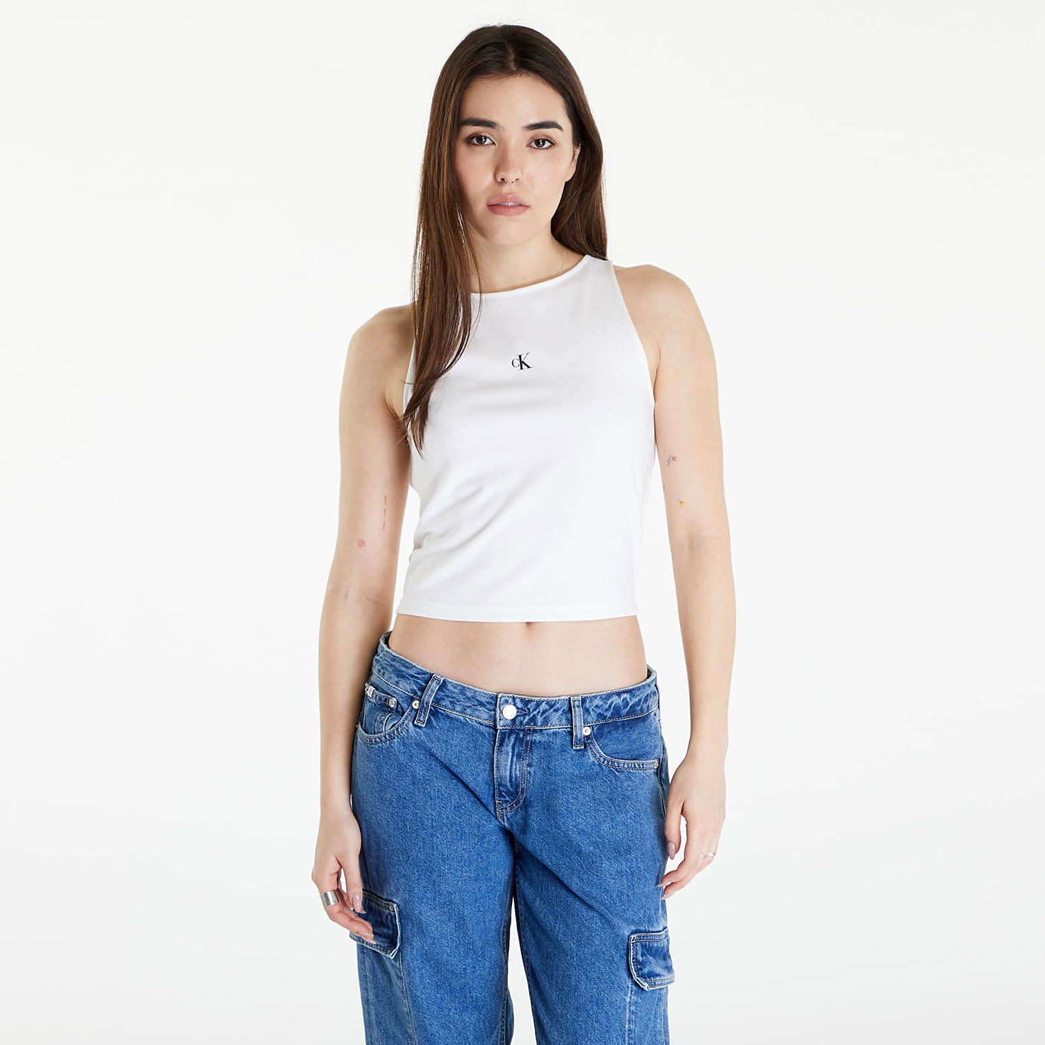 Tankkitoppi CALVIN KLEIN Archival Milano Top Valkoinen | J20J223107 YAF, 0