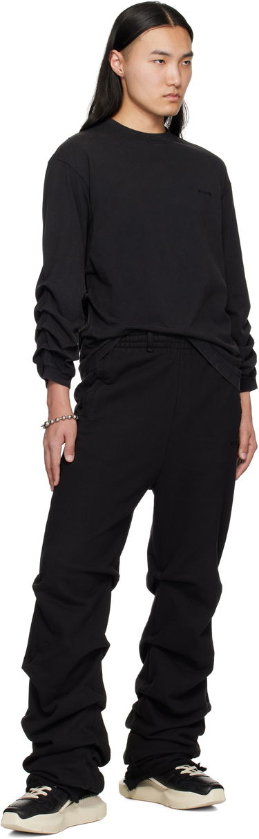 Verryttelyhousut We11done We11done Wrinkled Straight Jogger Sweatpants Musta | WD-TA0-25-724-U-BK, 3