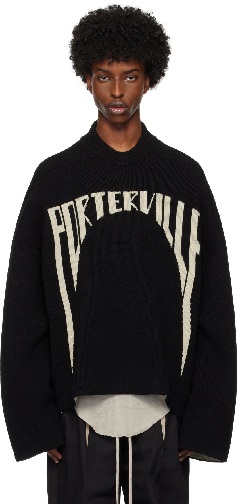 Villapaita Rick Owens Porterville Jumbo Sweater Musta | RR02D6699 KWV1
