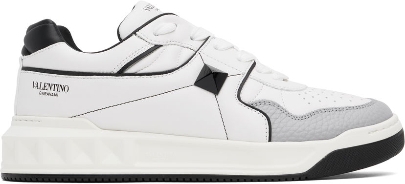 Tennarit ja kengät Valentino Valentino Garavani One Stud Low-Top Nappa Valkoinen | 6Y2S0E71NWN