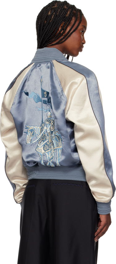 Bomber-takki Burberry Burberry EKD Satin Bomber Jacket Sininen | 8101089, 2