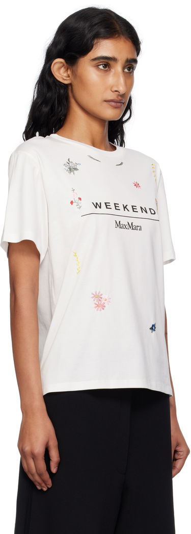 T-paita Max Mara Weekend Max Mara Olga Floral Embroidered T-Shirt Valkoinen | 2515971042600, 1