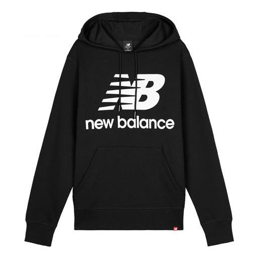Huppari New Balance Essentials Stacked Logo Hoodie Musta | AMT03558-BK
