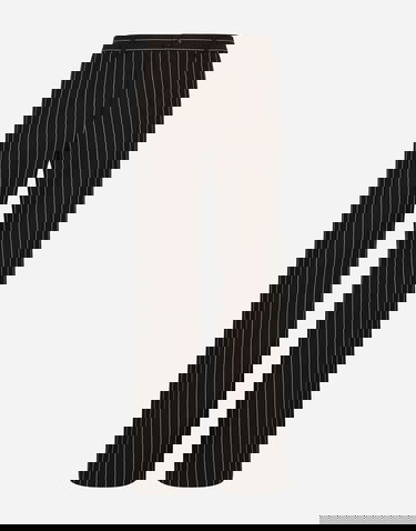 Housut Dolce & Gabbana Dolce & Gabbana Pinstriped Wide-leg Trousers Musta | GP01PTFR20WS8051, 0