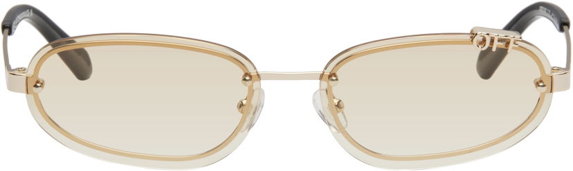 Aurinkolasit Off-White Off-White Miami Sunglasses Beige | OERI13MC99MET001766E