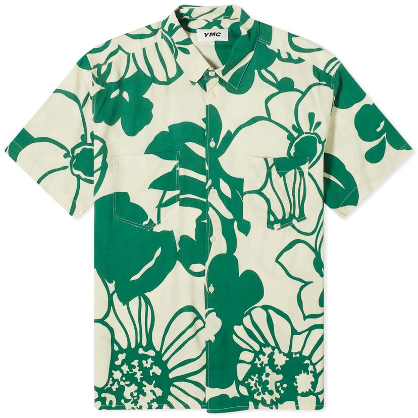 Paita YMC Mitchum Floral Short Sleeve Shirt Vihreä | P2WAD-10