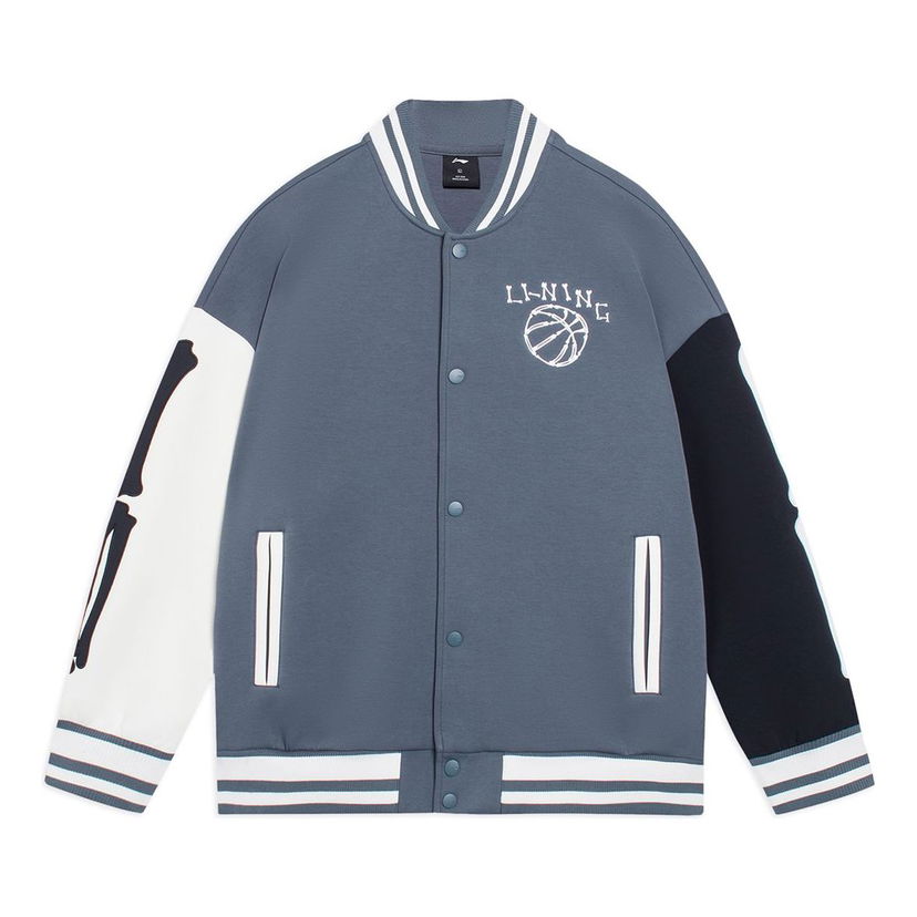 Bomber-takki Li-Ning Graphic Print Baseball Jacket Sininen | AJDSB17-4