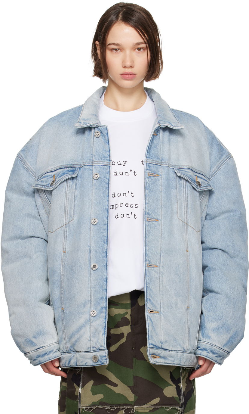 Puffer takki VETEMENTS Puffer Denim Jacket Sininen | UA65JA899N