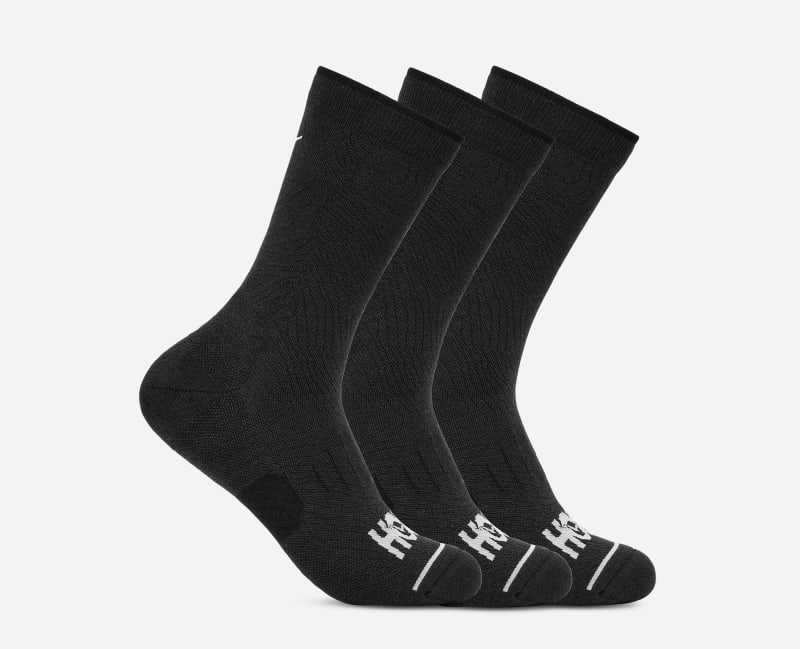 Sukat Hoka One One Crew Run Socks, 3-Pack, Size XL Musta | 1122931-BBBLC