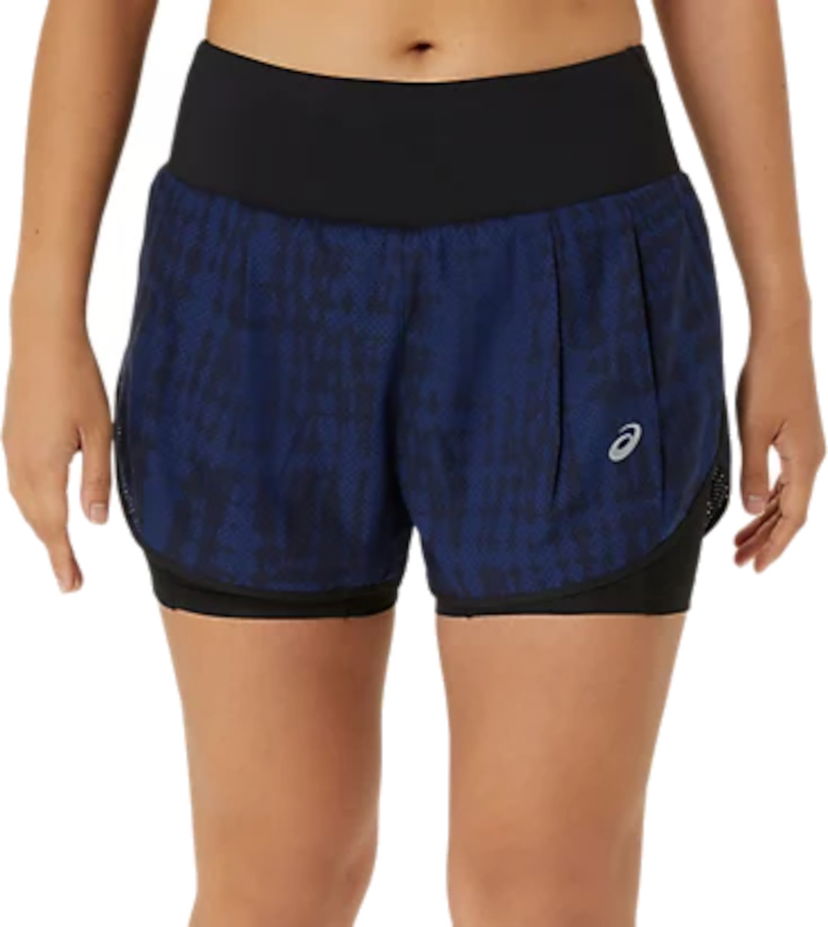 Shortsit Asics ROAD ALL OVER PRINT 2-N-1 3.5IN SHORT Tummansininen | 2012d077-400