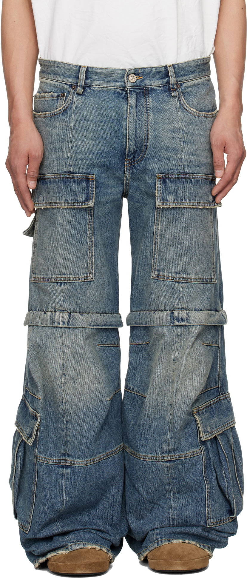 Jeans Balenciaga Balenciaga Flared Cargo Jeans Sininen | 783694THW25