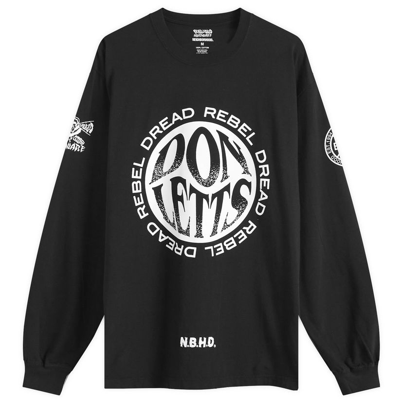 T-paita Neighborhood Rebel Dread Hardware Long Sleeve Graphic T-Shirt Musta | 242PCRDN-LT01S-BLK